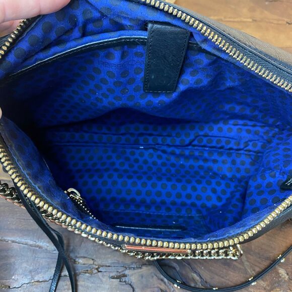 REBECCA MINKOFF M.A.C. Black Leather Large Crossbody Shoulder Clutch Bag - Picture 9 of 15